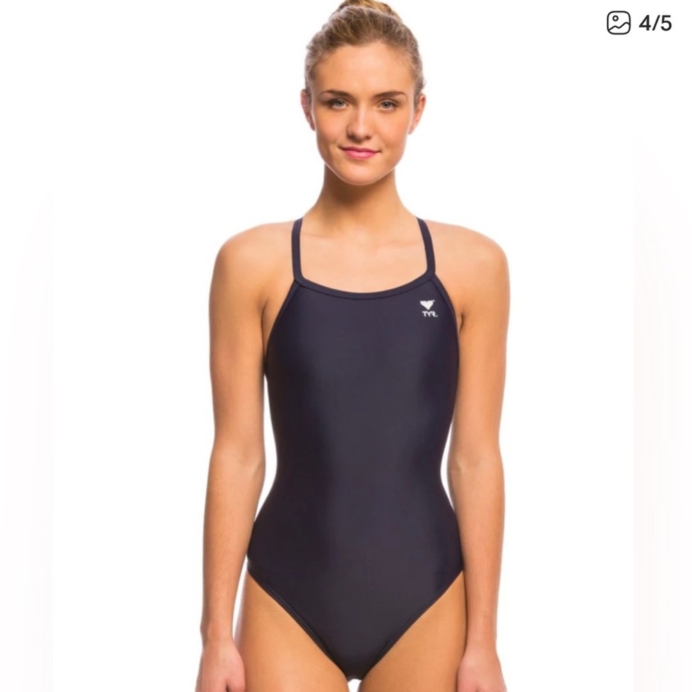 TYR Womens TYReco Solid Diamondback Swimsuit, Navy, 36